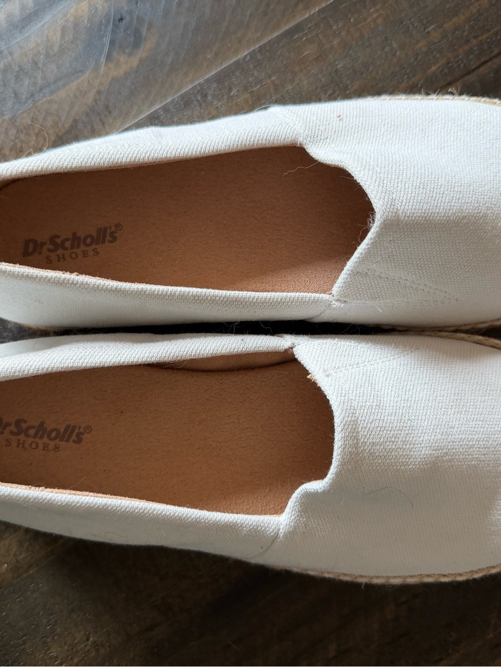 Dr. Scholl's White Canvas Espadrille Slip-Ons